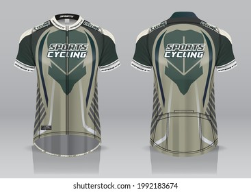 jersey design for cycling, front and back view, fancy uniform and easy to edit and print, cycling team uniform
