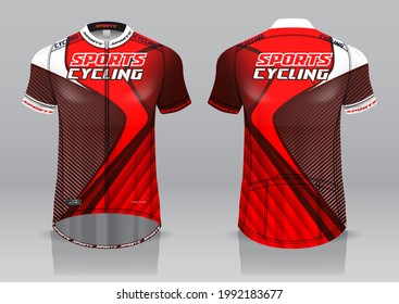 jersey design for cycling, front and back view, fancy uniform and easy to edit and print, cycling team uniform