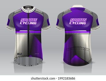 jersey design for cycling, front and back view, fancy uniform and easy to edit and print, cycling team uniform