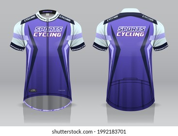 jersey design for cycling, front and back view, fancy uniform and easy to edit and print, cycling team uniform