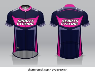 jersey design for cycling, front and back view, fancy uniform and easy to edit and print, cycling team uniform