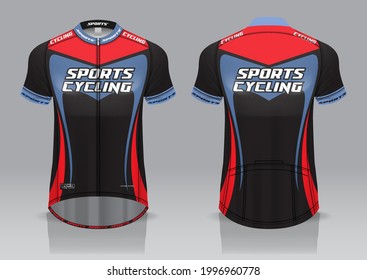 Jersey-Design für Fahrradfahren, Front- und Rückansicht, schicke Uniform, einfache Bearbeitung und Druck, gleichmäßiges Fahrradteam