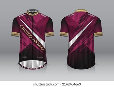 jersey design for cycling, front and back view, fancy uniform and easy to edit and print, cycling team uniform
