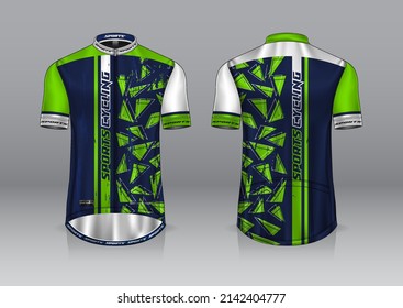 jersey design for cycling, front and back view, fancy uniform and easy to edit and print, cycling team uniform