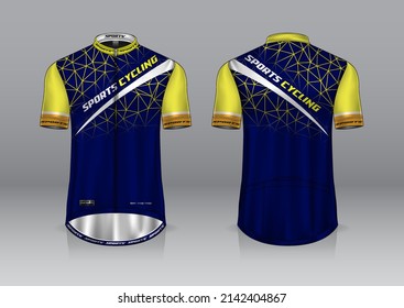 jersey design for cycling, front and back view, fancy uniform and easy to edit and print, cycling team uniform