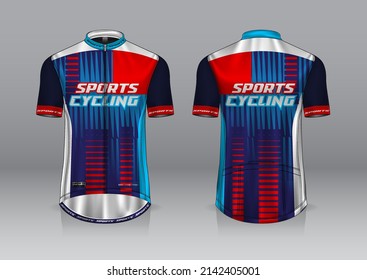 jersey design for cycling, front and back view, fancy uniform and easy to edit and print, cycling team uniform