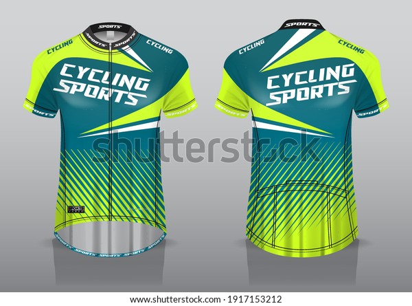 jersey design for\
cycling, front and back view, fancy uniform and easy to edit and\
print, cycling team\
uniform