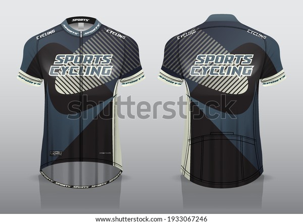 jersey design for\
cycling, front and back view, fancy uniform and easy to edit and\
print, cycling team\
uniform