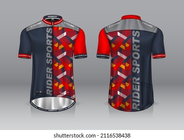 Jersey Design For Cycling Sports, Front And Back View