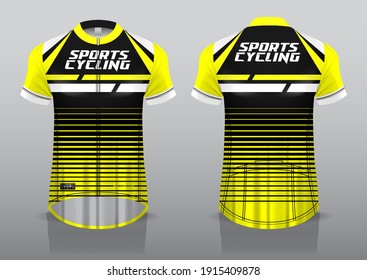 
jersey design for cyclist, front and back view, fancy uniform and easy to edit and print, cycling team uniform