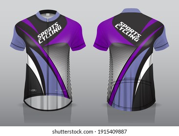
jersey design for cyclist, front and back view, fancy uniform and easy to edit and print, cycling team uniform