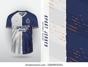 Jersey design, jersey, football, futsal, running, badminton, tennis, exercise, blue and white striped pattern.