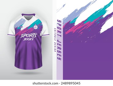 Jersey design, jersey, football, futsal, running, badminton, tennis, exercise, brush pattern, purple and white