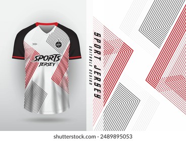 Jersey design, jersey, football, futsal, running, badminton, tennis, exercise, zigzag line pattern.