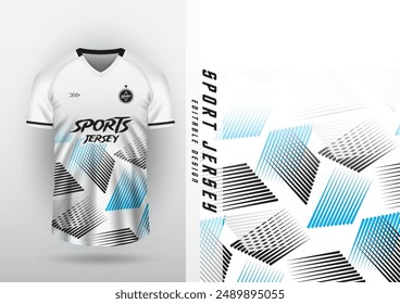 Jersey design, jersey, football, futsal, running, badminton, tennis, exercise, gradient line pattern, black and white