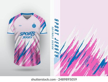 Jersey design, jersey, football, futsal, running, badminton, tennis, exercise, brush pattern, light pink