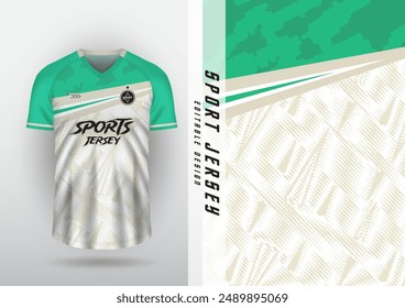 Jersey design, jersey, football, futsal, running, badminton, tennis, exercise, grunge pattern, cream-green color.