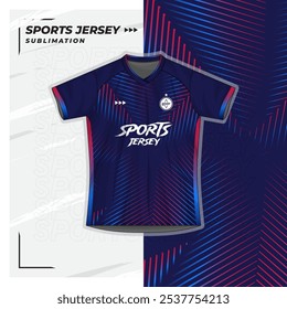 Jersey design, jersey, futebol, futsal, corrida, badminton, tênis, exercício, padrão de pincel azul, padrão de ziguezague gradiente