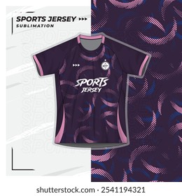 Jersey design, jersey, football, futsal, running, badminton, tennis, exercise, halftone pattern, purple, pink