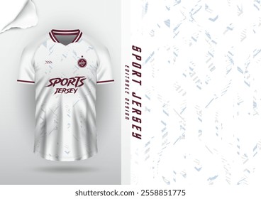 Jersey design, jersey, football, soccer, futsal, running, badminton, tennis, exercise, rugby, texture pattern, white, red