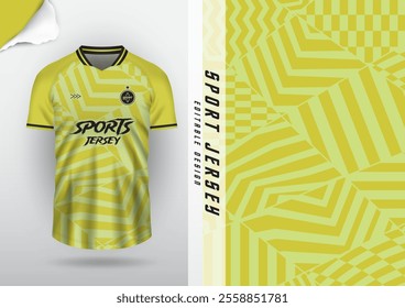 Jersey design, jersey football, soccer futsal, running badminton, tennis, exercise, rugby, zigzag pattern, many stripes, yellow