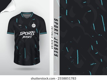 Jersey design, jersey football, soccer futsal, running badminton, tennis, exercise, rugby, black and blue stripes