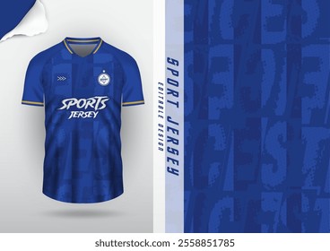 Jersey design, jersey football, soccer futsal, running badminton, tennis, exercise, rugby, blue halftone pattern