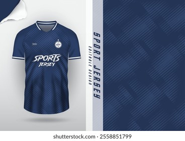 Jersey design, jersey football, soccer futsal, running badminton, tennis, exercise, rugby, textured pattern, navy blue