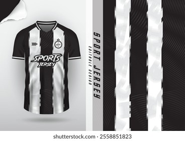 Jersey design, jersey football, soccer futsal, running badminton, tennis, exercise, rugby, stripes, white, black