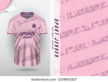 Jersey design, jersey, football, soccer, futsal, running, badminton, tennis, exercise, rugby, textured pattern, pink, purple