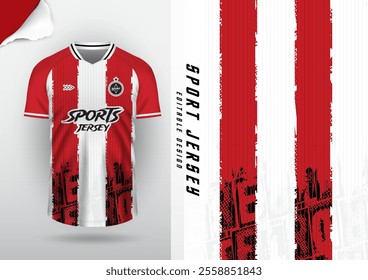 Jersey design, jersey, football, soccer, futsal, running, badminton, tennis, exercise, rugby, free pattern, red, white