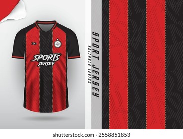 Jersey design, jersey, football, soccer, futsal, running, badminton, tennis, exercise, rugby, free pattern, black, red