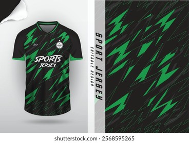 Jersey design, jersey, football, soccer, futsal, running, badminton, tennis, exercise, rugby, pattern, black, green