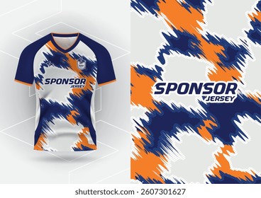 Jersey design, Jersey, Football, Soccer, Futsal, Running, Badminton, Tennis, Exercise, Brush Navy Blue Orange