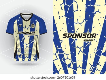 Jersey design, Jersey, Football, Soccer, Futsal, Running, Badminton, Tennis, Exercise, Stripes, Cream, Blue