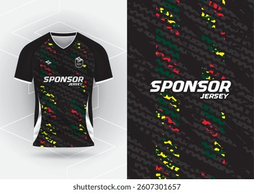 Jersey design, Jersey, Football, Soccer, Futsal, Running, Badminton, Tennis, Exercise, Black pattern
