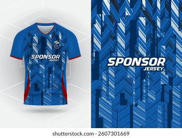 Jersey design, Jersey, Football, Soccer, Futsal, Running, Badminton, Tennis, Exercise, Zigzag pattern, Blue