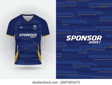 Jersey design, Jersey, Football, Soccer, Futsal, Running, Badminton, Tennis, Exercise, Square lines, Navy gold