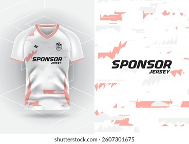 Jersey design, Jersey, Football, Soccer, Futsal, Running, Badminton, Tennis, Exercise, Brush pattern, White orange