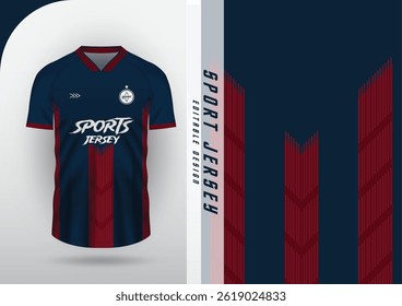 Jersey design, Jersey, Football, Soccer, Futsal, Running, Badminton, Tennis, Exercise, Three stripes, Navy blue, Red