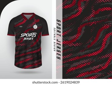Jersey design, Jersey, Football, Soccer, Futsal, Running, Badminton, Tennis, Exercise, Grunge pattern, Black and red