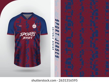 Jersey design, Jersey, Football, Soccer, Futsal, Pattern, Grunge, Square, Red, Blue