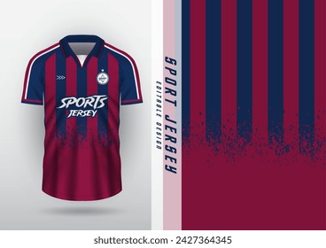 Jersey design for outdoor sports, jersey, football, futsal, running, racing, exercise, classic vertical stripe pattern, navy red.