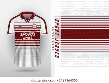 Jersey design for outdoor sports, jersey, football, futsal, running, racing, exercise, classic horizontal stripe pattern, red and white.