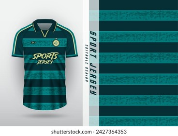 Jersey design for outdoor sports, jersey, football, futsal, running, racing, exercise, classic horizontal stripe pattern, green.