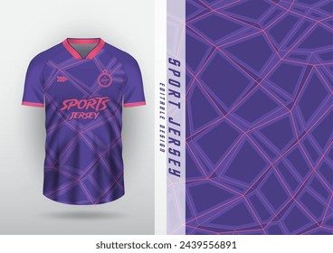 Jersey design, outdoor sports, jersey, football, futsal, running, racing, exercise, mesh pattern, purple, pink.