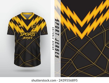 Jersey design, outdoor sports, jersey, football, futsal, running, racing, exercise, zigzag mesh pattern, black and yellow.