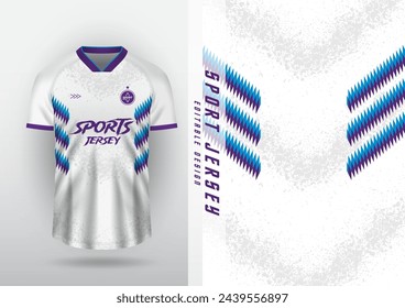 Jersey design, outdoor sports, jersey, football, futsal, running, racing, exercise, side zigzag pattern. white purple blue