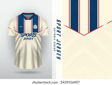 Jersey design for outdoor sports, jersey, football, futsal, running, racing, exercise, cream-blue stripe pattern.