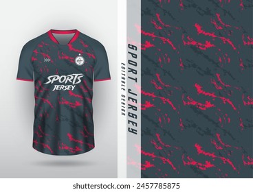 Jersey design, outdoor sports, jersey, football, futsal, running, racing, exercise, dark gray and pink patterns